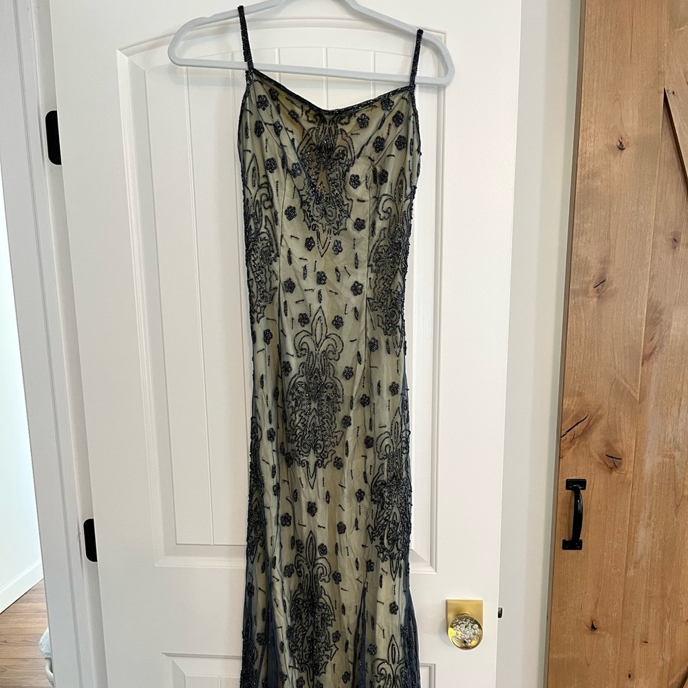 Beaded evening dress.